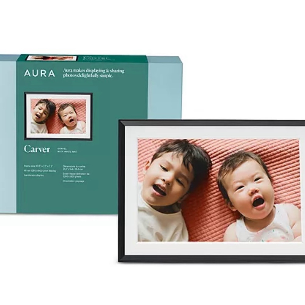 Aura Carver Frame in Charcoal with White Mat